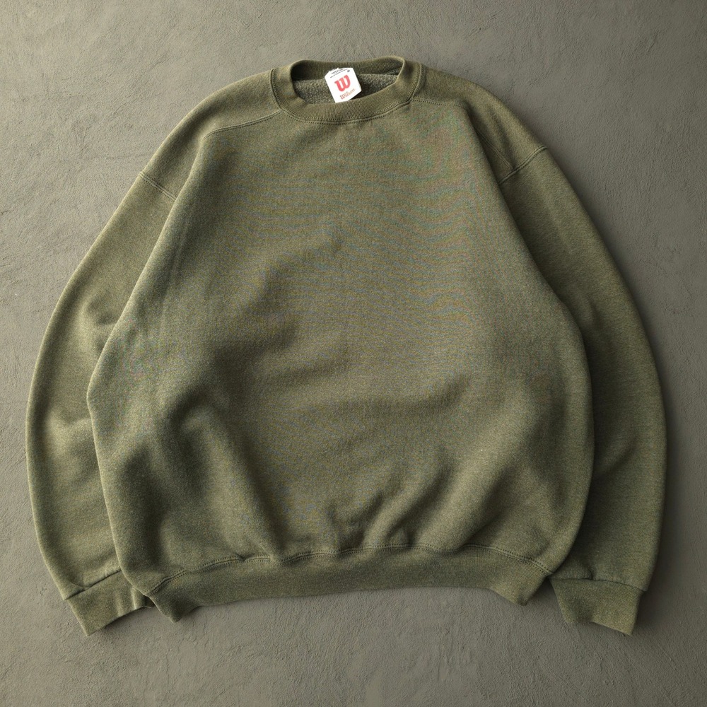 Vintage 90s Wilson Green Sweatshirt XL Raglan Sleeve